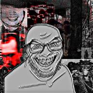 2_soyjaks 9_11 accelerationism balaclava black_and_white brenton_tarrant collage evil forest genocide grin irl_background isis nonsense ominous pixelated pol_pot runes schizo skull smile smoke subvariant:feralgrin subvariant:hornyson terrorist ustasha variant:cobson variant:feraljak // 3464x3464 // 1.2MB