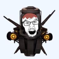 astro_toilet cannon cyborg dan flying glasses helmet mech metal mouth_open skibidi_toilet teeth toilet transparent_background variant:feraljak // 4096x4096 // 4.8MB