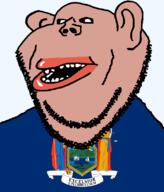 amerimutt black_sclera brown_skin clothes ear flag flag:new_york hair latin_text lips mutt new_york open_mouth ship soyjak state stubble subvariant:impish_amerimutt sun text transparent_background united_states variant:impish_soyak_ears // 685x800 // 90.4KB