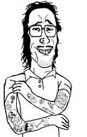 hair mullet nose_ring smile tattoo tattoos variant:mulletjak // 1154x1800 // 522.4KB