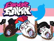 3soyjaks bbpanzu black_lives_matter black_skin bloodshot_eyes blue_hair boyfriend_(friday_night_funkin') brown_skin cap clothes eyelashes flag:transgender_pride_flag friday_night_funkin' glasses green_shirt hair hanging hat nigger open_mouth raised_fist_(symbol) red_eyes rope soyjak stubble tae_yai tongue tranny twitter variant:bernd video_game yellow_teeth // 4032x3024 // 3.2MB