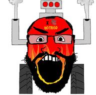 angry balding beard car engine fume glasses heart hot_rod i_love objectsoy pipe red_skin smoke subvariant:science_lover text tires variant:markiplier_soyjak wheels // 800x789 // 203.1KB