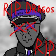 clothes dap_chhuon(user) dead dragos♥️_(hallucination) eyebrows glasses grey_skin ironic_hat meta:namefags military_cap military_uniform necktie nose rip smile subvariant:chuzjak suit teeth text tinted_glasses variant:kuzjak wrinkles // 325x325 // 44.7KB