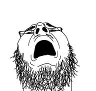 bald beard crying glasses nikocado_avocado open_mouth sad soyjak template variant:unknown white_background wrinkles // 864x821 // 43.6KB