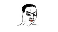 angry closed_mouth glasses hair oh_my_god_she_is_so_attractive soyjak variant:chudjak // 1280x720 // 39.9KB