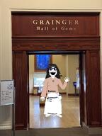 female gem irl museum realistic soy soylent soylent_(cacao) variant:soytan waving // 3024x4032 // 8.7MB