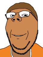 brown_hair brown_skin closed_mouth glasses hair kel_(omori) smile soyjak stubble subvariant:wholesome_soyjak variant:gapejak // 194x259 // 18.1KB