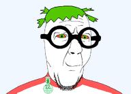 4chan 4cuck anime award edit glasses green_eyes green_hair hair red_eyes soyjak soysuba variant:slatejak yotsoyba // 1250x900 // 59.4KB