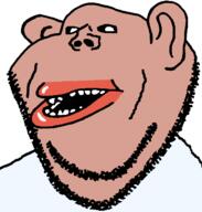 brown_skin clothes ear hair lips mutt open_mouth soyjak stubble subvariant:impish_amerimutt teeth template variant:impish_soyak_ears // 598x628 // 17.2KB