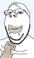 eating paper subvariant:wholesome_soyjak variant:gapejak // 600x1000 // 22.3KB