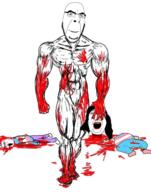 3soyjaks a_(4chan) blood buff clothes dead decapitation fat flag full_body glasses gore hair holding_object holding_severed_head long_hair open_mouth run severed_head smile soyjak stubble tranny variant:alicia variant:chudjak variant:cobson walking white_skin // 1476x1874 // 2.1MB