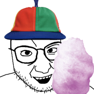 animated cotton_candy glasses propeller_hat soyjak stubble variant:snopesjak // 520x618 // 1.6MB