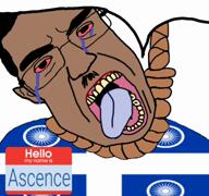 ack ai_but_not_completely_ai_doe ai_voice ascence_(user) bloodshot_eyes brown_skin copium copypasta crying flag:quebec_india glasses hanging hello_my_name_is_(sticker) indian meta:ai_generated meta:namefags mouth_open mustache rope speech_bubble subvariant:patrick text thick_eyebrows tongue variant:chudjak voiceover white_background wrinkles yellow_teeth // 512x480, 32.2s // 4.5MB