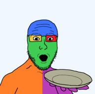 arm glasses hand holding_object holding_plate open_mouth plate soyjak stubble transparent_background trend:colorjak variant:platejak // 1366x1350 // 79.3KB