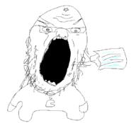 angry apple_(company) facemask full_body glasses open_mouth soyjak star_of_david stubble variant:unknown // 739x670 // 22.0KB