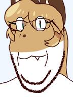 :3 animal_ears artist:ilovy averi ear fangs fur furfag furry glasses hair looking_at_you retard smile soyjak stubble subvariant:wholesome_soyjak transparent_background variant:gapejak // 600x800 // 68.3KB