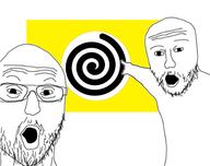 2soyjaks arm cartoon glasses hand open_mouth pointing soyjak stubble the_simpsons the_spiral variant:two_pointing_soyjaks // 498x394 // 77.6KB