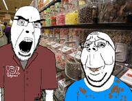 candy chocolate glasses irl irl_background old screaming smile soyjak supermarket tired variant:cobson variant:gapejak wegmans yelling // 838x640 // 597.6KB