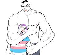 ack blood choke_hold chud headlock muscles mustache nose_bleed poljak redraw strangling tranny troon variant:chudjak // 1761x1638 // 455.6KB