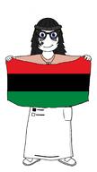 bbc beanie blank blue_eyes bnwo brown_shirt flag glasses hair pan_african_flag queen_of_spades soy soylent variant:soytan white_skin // 966x1722 // 153.4KB