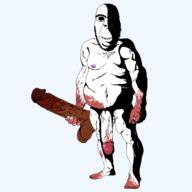 arm bbc blood bwc dark_eyes dildo eyebrows feet_showing forgot_to_post_other_image_on_main_award full_body glasses hair highlights holding_dildo imminent_rape leg looking_at_you meta:tagme nipple penis shading subvariant:hornyson teeth transparent_background variant:cobson vein veiny veiny_cock // 1500x1500 // 65.6KB