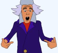 arm clothes ear grey_hair hair hand i_m_meen pixel_art pointing redraw sideburns soyjak style_emulation variant:shirtjak video_game white_skin // 1050x951 // 14.3KB