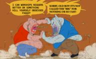 2soyjaks amerimutt angry arm bbc belly black_sclera black_shoes blue_shirt brown_background brown_pants brown_skin clothes dust ear eternal_anglo euromutt faggot fat fight fist flag:european_union full_body grey_skin hairy hand jeans leg lips looking_at_each_other nigger open_mouth or_something pointy_ears red_shirt redraw saliva shoe side_profile speech_bubble star_(symbol) stubble subvariant:impish_amerimutt text tongue variant:impish_soyak_ears white_shoes wrestling yellow_teeth // 1935x1194 // 632.9KB