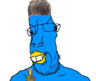 animal badge beak bird blue_skin glasses hair series:x_inmigrants soyjak stubble teeth twitter twitter_immigrant variant:parrotjak zoomer zoomer_hair // 682x576 // 72.0KB