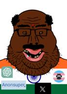 balding bind brown_eyes brown_skin fat flag:india obese pajeet subvariant:amerimutt variant:impish_soyak_ears variant:markiplier_soyjak // 736x1024 // 140.1KB