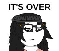 beanie clothes female glasses hair hat its_over sad soyjak text variant:soytan // 436x382 // 24.9KB