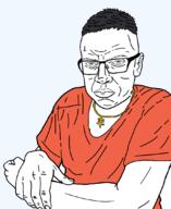 arm chud closed_mouth clothes cross ear glasses hand variant:unknown // 884x1080 // 210.1KB