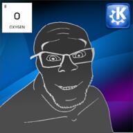 black_skin chemistry element glasses happy kde linux oxygen oxygen_project pun smile soyjak text variant:feraljak // 1000x1000 // 544.3KB