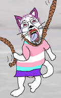 animal cat dance nae_nae naenae purple_hair rope skirt suicide tranny transgender_flag transgenderism troon troonella variant:bernd // 500x800 // 277.9KB
