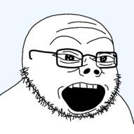 bald frog glasses nose oh_my_god_she_is_so_attractive open_mouth pepe soyjak stubble transparent_background variant:pepejak // 1738x1747 // 50.5KB