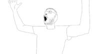 clothes cr1tikal glasses hair hand hands_up mustache open_mouth soyjak stubble tshirt variant:unknown // 2000x1125 // 106.9KB