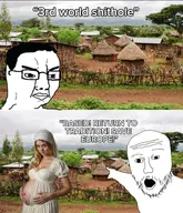 glasses hut open_mouth pregnant racism stubble variant:chudjak variant:two_pointing_soyjaks wignat // 1284x1495 // 1.4MB