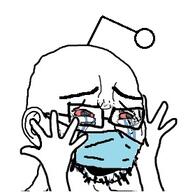antenna arm bloodshot_eyes crying ear glasses hand hands_up open_mouth reddit redditard soyjak stubble variant:cryboy_soyjak // 269x275 // 46.4KB