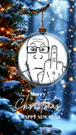 bald christmas closed_mouth glasses middle_finger ornament stubble subvariant:neutralplier variant:markiplier_soyjak video // 720x1280, 13.8s // 12.6MB