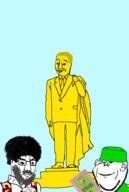 beard book central_asia clothes country dictator dictatorship full_body hat monument president ruhnama saparmurat_niyazov smile turkic turkmenistan variant:chudjak variant:impish_soyak_ears // 640x955 // 86.6KB