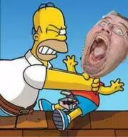angry bart_simpson beard belt bernd_schmidt cartoon clothes full_body glasses hair homer_simpson irl nail open_mouth roof sky strangling stubble the_simpsons variant:gapejak white_skin why_you_little yellow_teeth // 250x266 // 117.3KB
