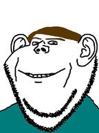 brown_hair ear grey_eyes hair smile soyjak stubble variant:impish_soyak_ears // 598x800 // 63.0KB