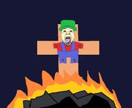 ack bambi_(moldygh) blood bloodshot_eyes burning cross crucifix dave_and_bambi dead dnb fire gore nailed night pile variant:bernd // 1635x1336 // 63.1KB