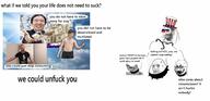 andrew_yang crying democratic_party le_happy_merchant npc republican_party uniparty variant:cryboy_soyjak wojak // 2023x979 // 245.5KB