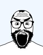 angry beard gape glasses hair redraw subvariant:redrawn_plier subvariant:science_lover thick_eyebrows variant:markiplier_soyjak // 900x1150 // 19.7KB