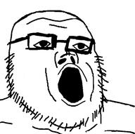 glasses meta:tagme open_mouth soyjak stubble template variant:tony_soprano_soyjak // 600x597 // 26.3KB