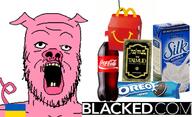 animal blacked coca_cola ear flag glasses mcdonalds mustache nigger open_mouth oreo pig pigger pink_skin snout soy soyjak stubble tail talmud variant:a24_slowburn_soyjak yellow_teeth // 630x384 // 201.7KB