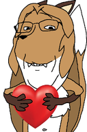 anthro averi closed_mouth fiddleafox fluffy fox fur furry furry_ears furry_female furry_fox glasses hair hand heart holding_heart holding_object looking_at_you raised_eyebrows smile subvariant:wholesome_soyjak tail transparent_background variant:gapejak wholesome // 676x1021 // 98.3KB