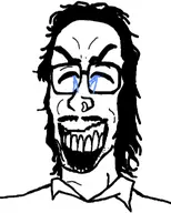 glasses laughing mullet mustache open_mouth stubble variant:mulletjak // 1080x1344 // 236.5KB