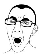 angry balding chud ear glasses open_mouth soyjak variant:unknown // 651x868 // 32.8KB