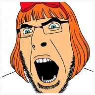 blue_eyes meta:ai_generated mymy_(ongezellig) ongezellig orange_hair soyjak tranny variant:cobson // 512x512 // 353.5KB